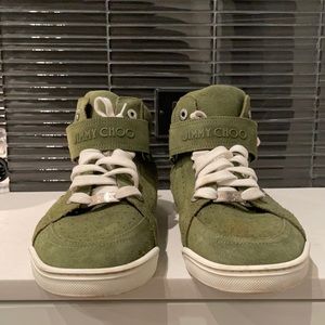 Men’s Jimmy Choo green mid tops.